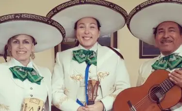 La Familia mariachi trio performing at a wedding in Los Angeles