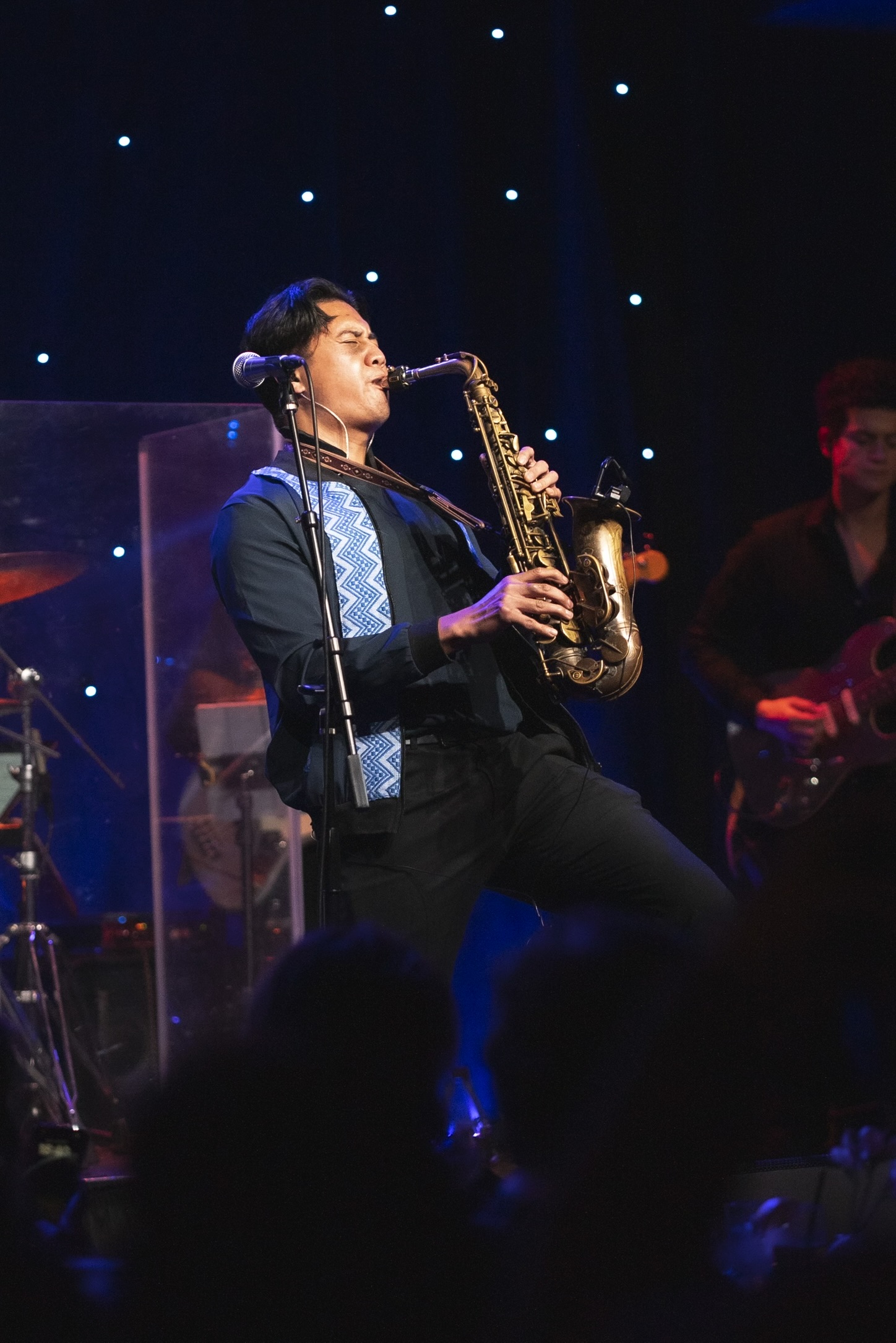 Austin wedding saxophonist performing live