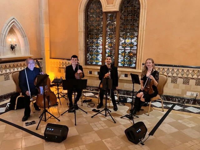 String quartet performing live at a Los Angeles wedding venue