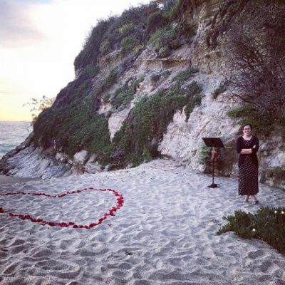 Cecile performing live violin at an elegant private celebration