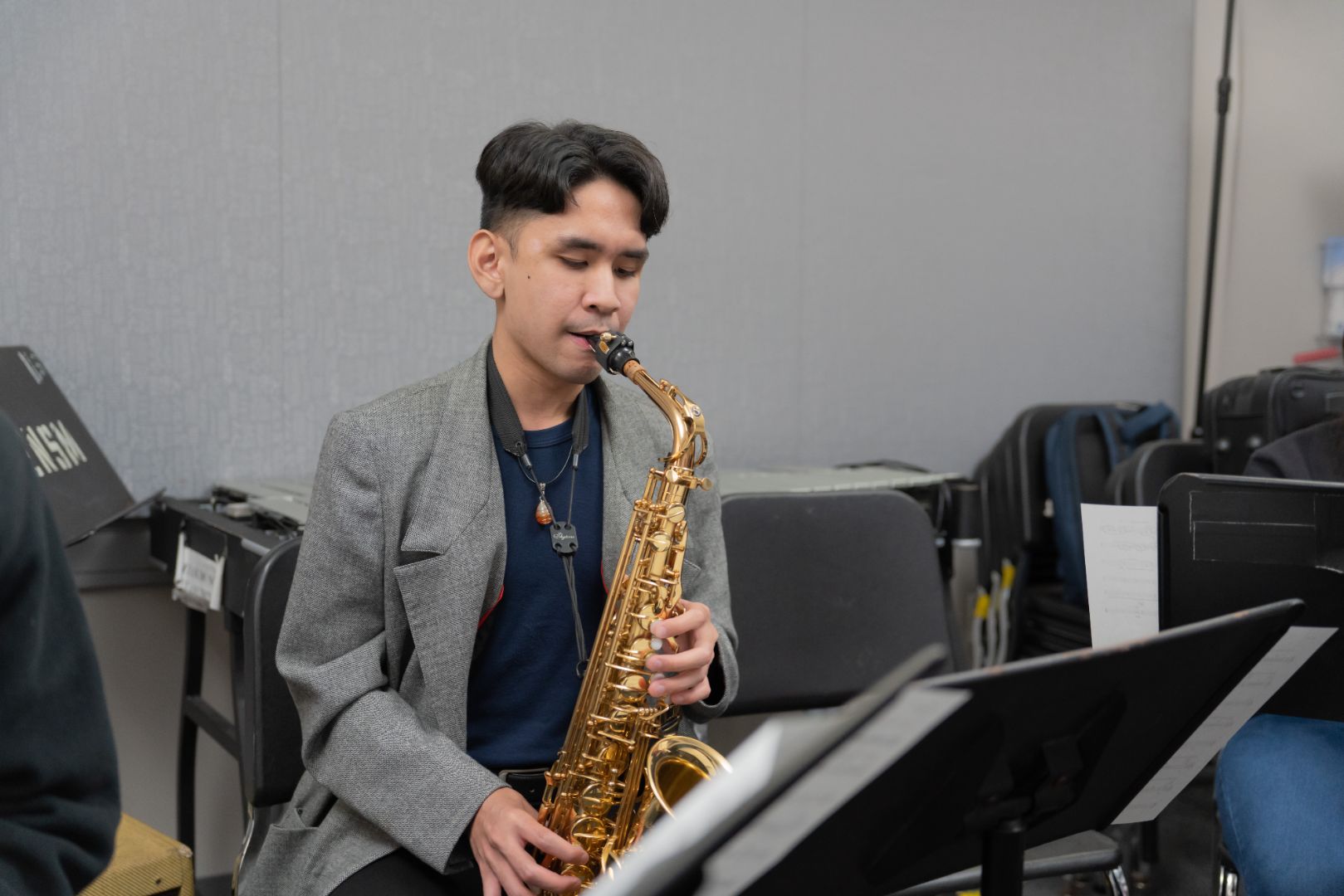 De Leon Brothers saxophonist performing live in Los Angeles