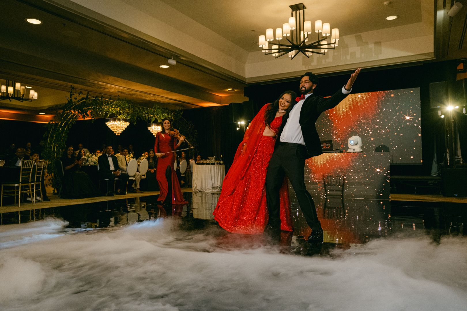 Priyanka performing live Bollywood violin music during an Indian wedding celebration