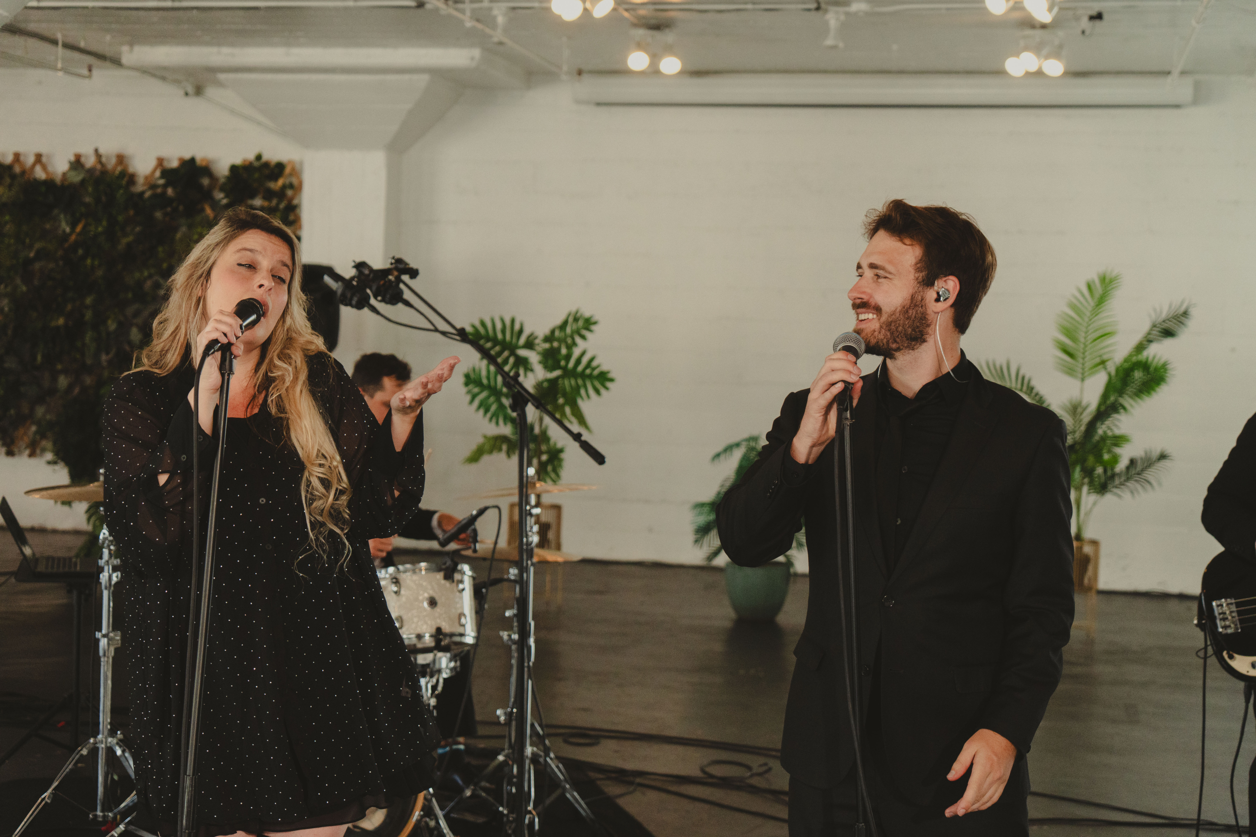 Crowd Control dance band performing for a Southern California event