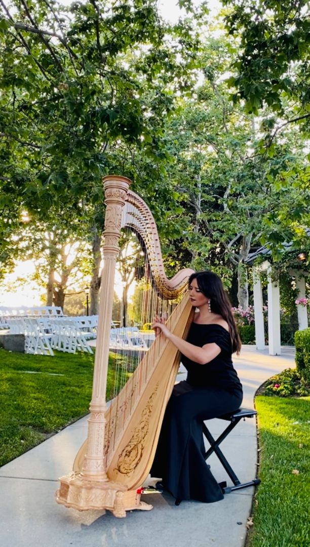 Anya Performing Live Harp Music For Pasadena Weddings