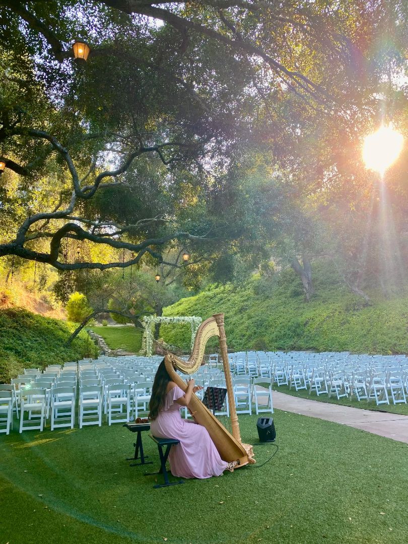 Anya Wedding Harpist In Pasadena Ceremony Setting