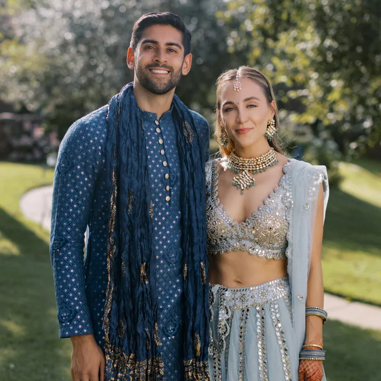 Jurassic-inspired California Jewish and Indian wedding featured in BRIDES