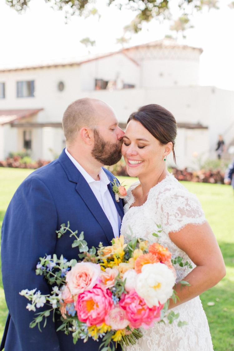 Coastal outdoor San Clemente wedding at Ole Hanson Beach Club featured on Style Me Pretty
