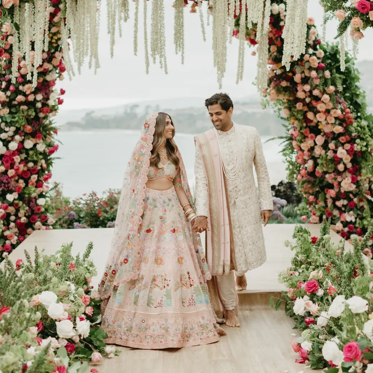 Three-day Indian wedding in Laguna Beach featured in BRIDES