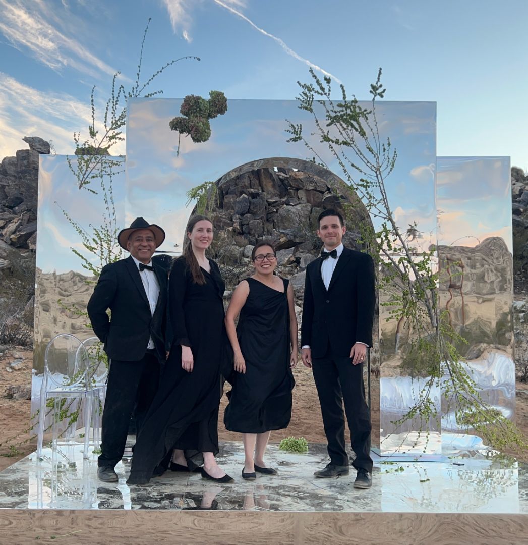 String quartet musicians at a Joshua Tree wedding venue